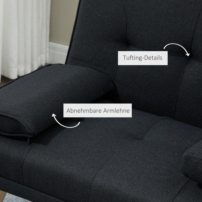 Image du produit Swisshandel24 Schlafsofa, 3-Sitzer-Schlafcouch mit Klappbarem Tisch, Becherhalter, Grau (3 places)
