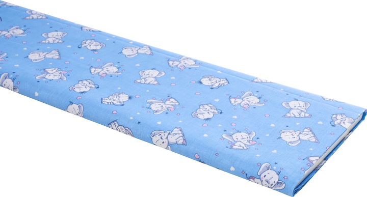 Produktbild VBS Baumwoll-Stoff "Kleine Elefanten" Hellblau, 140 cm breit, Meterware