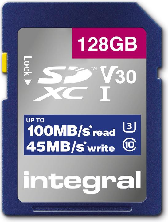 Produktbild INSDX128G-100V30 128GB SD CARD SDXC UHS-1 U3 CL10 V30 UP TO 100MBS READ 45MBS WRITE (128 GB, SDXC, U3, UHS-I)