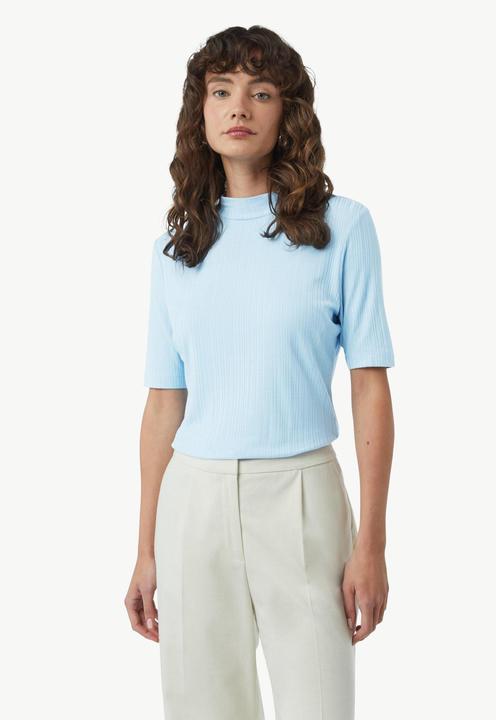 Actual product image Comma T-Shirt Schmales T-Shirt mit Stehkragen und Rippstruktur (32)