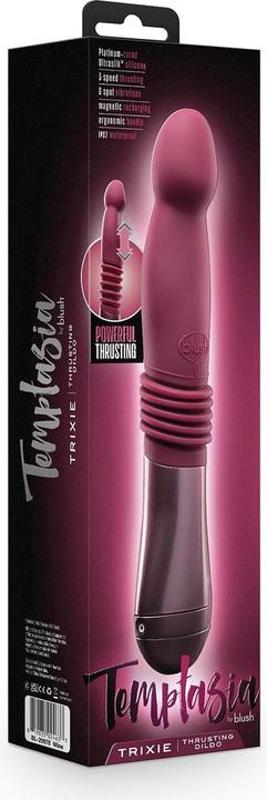 Actual product image Blush Temptasia - Trixie Thrusting Dildo - Wine Red