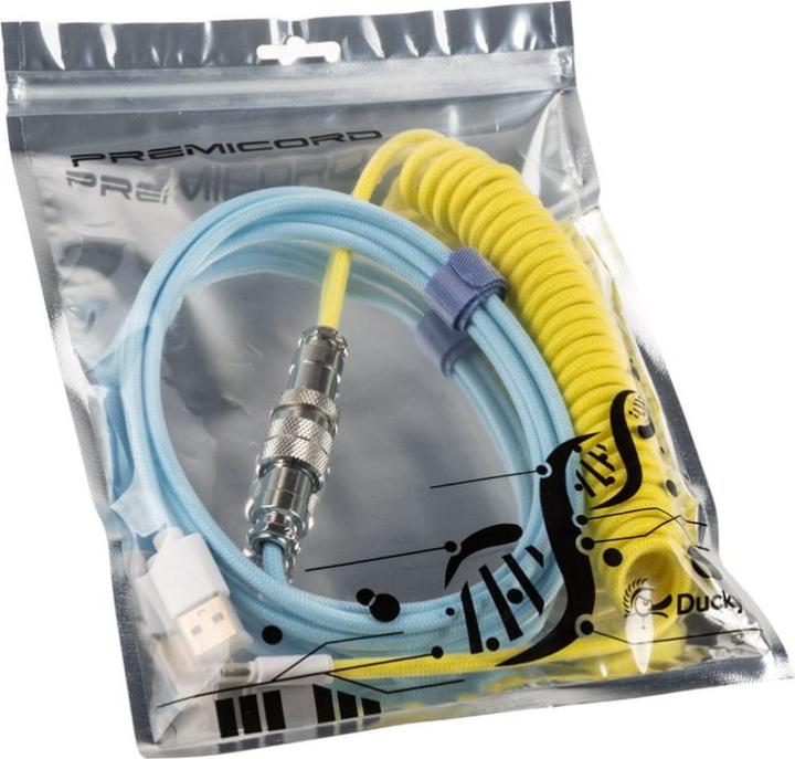 Produktbild Ducky Premicord Cotton Candy Spiralkabel, USB Typ C auf Typ A (1.80 m, USB 2.0)