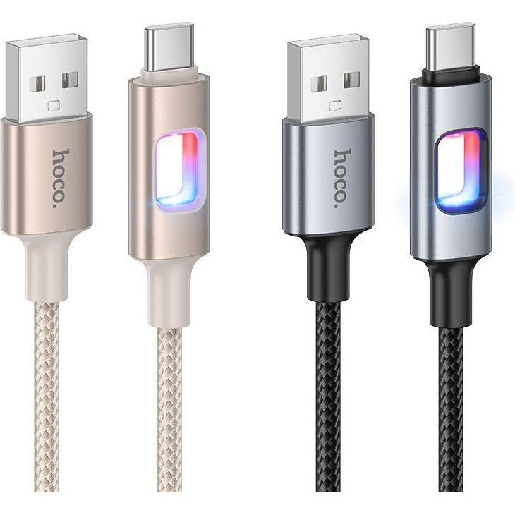 Hoco Kabel USB XXX () Kabel USB z diodami LED USB A do USB C 3A 1,2 m U144 biały (1.20 m), Cavo USB