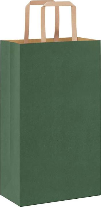 Image du produit vidaXL Sacs en papier kraft 250 pcs. avec anse Vert 21x11x36 cm Sac en papier (250x)