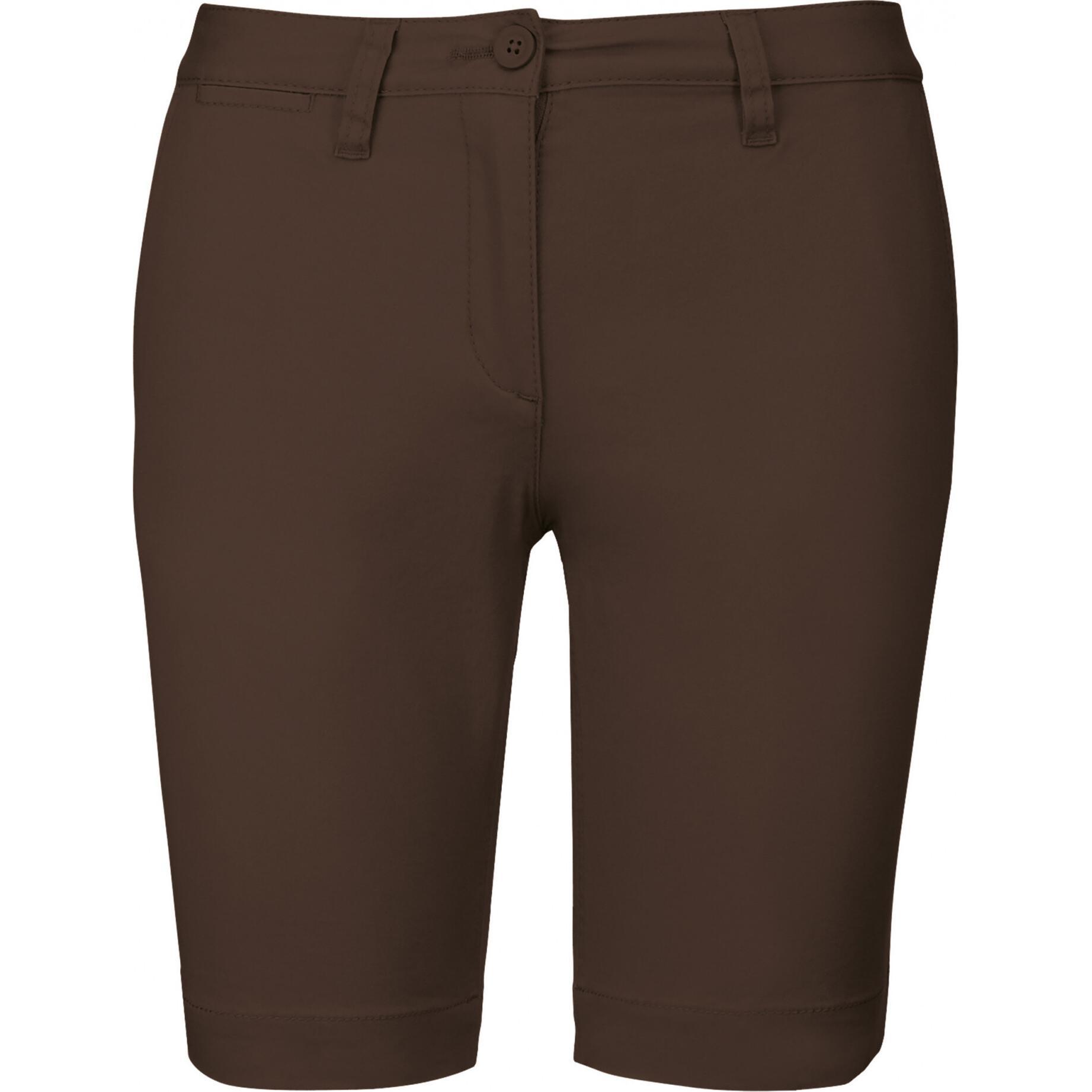 Kariban, Damen, Shorts, Chino Shorts für Damen, Braun, (48)