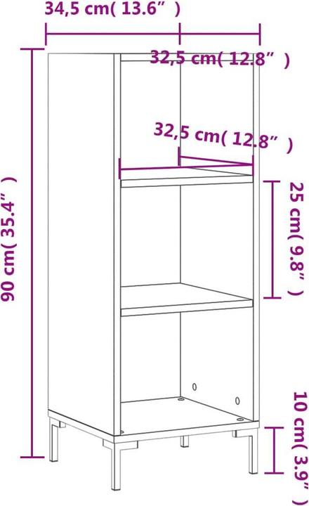 Image du produit vidaXL Sideboard (34.50 x 32.50 x 90 cm)