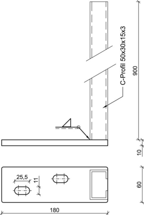 Actual product image Pitzl Railing support GSP (Support foot, 1 pcs.)