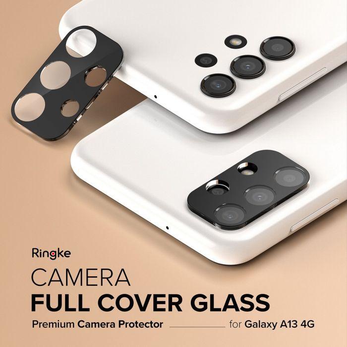 Actual product image Ringke Galaxy A13 4G Camera Protector Full Cover Glass package (3 pcs) Black (3 pcs., Samsung Galaxy A13)