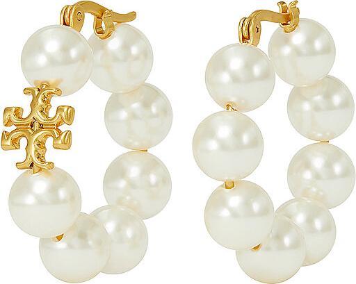 Image du produit Tory Burch Boucles d'oreilles KIRA PEARL HOOP (Laiton, Verre)