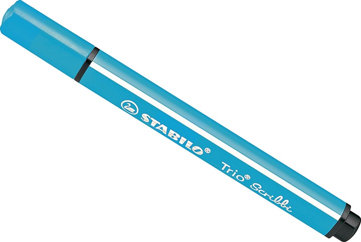 Actual product image STABILO Trio Scribbi Spring-loaded triangular felt-tip pen (Blue, 1 x)
