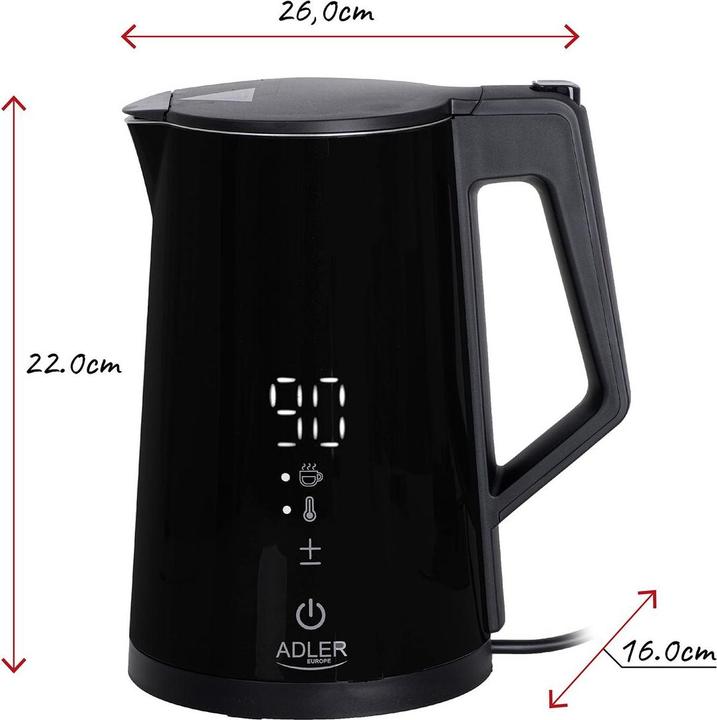 Image du produit Adler AD 1345 electric kettle Noir (1.70 l)