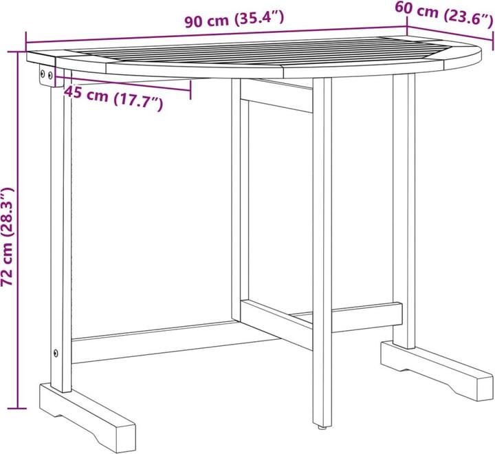 Produktbild vidaXL Balkontisch Klappbar Akazie (60 cm)