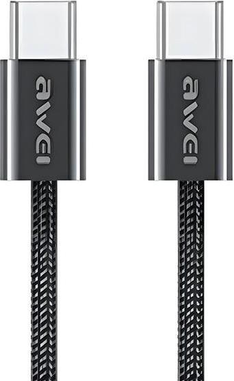 Produktbild Awei kabel CL-219T USB-C na USB-C 60W czarny/black iPhone 15 (1 m, 60 W)