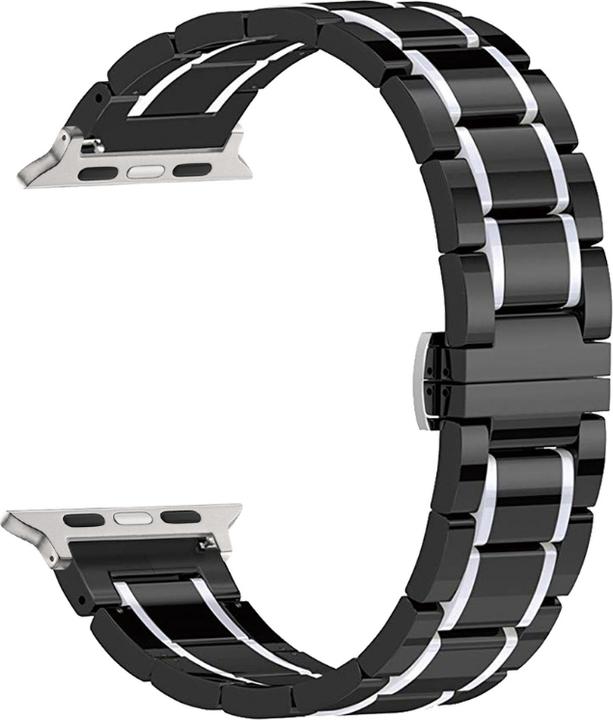 Produktbild Andi be free Apple Watch Keramik und Stahl Armband (Keramik Weiss und Gold)