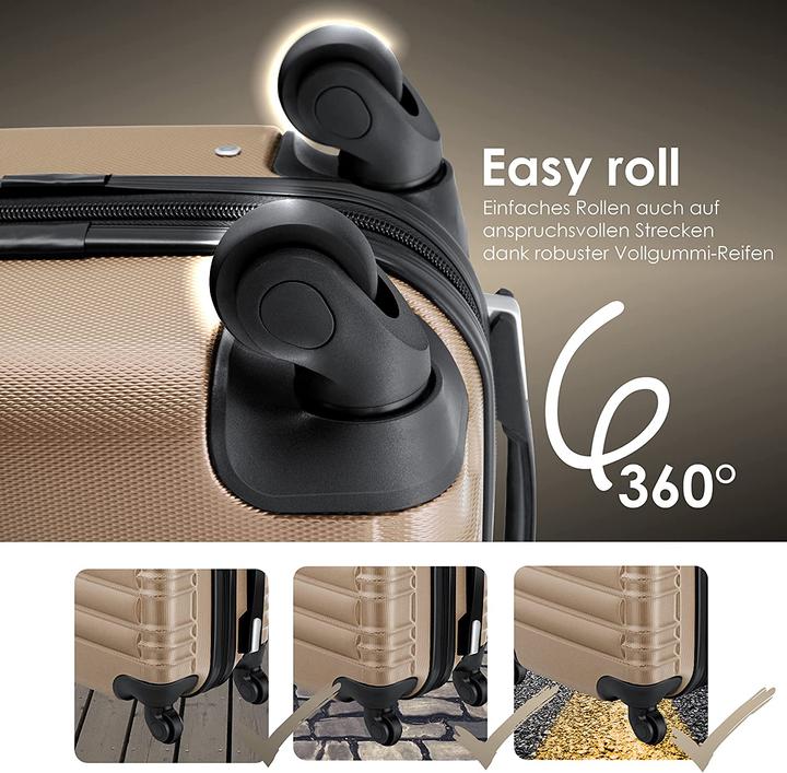 Immagine prodotto Kesser Set di valigie rigide, 4 pezzi, Champagne (120 l)