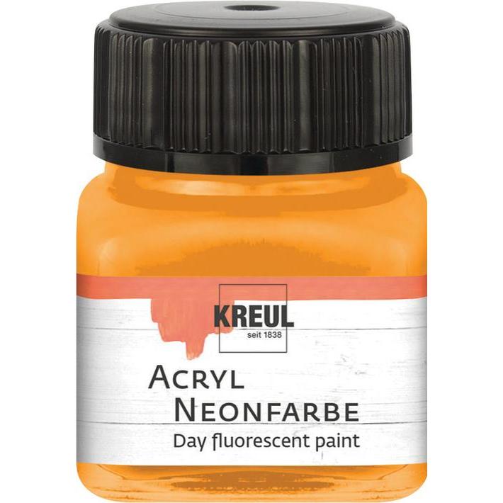 Kreul, Künstlerfarbe + Bastelfarbe, Acryl Neonfarbe, 20 ml (Neon-orange, 20 ml)