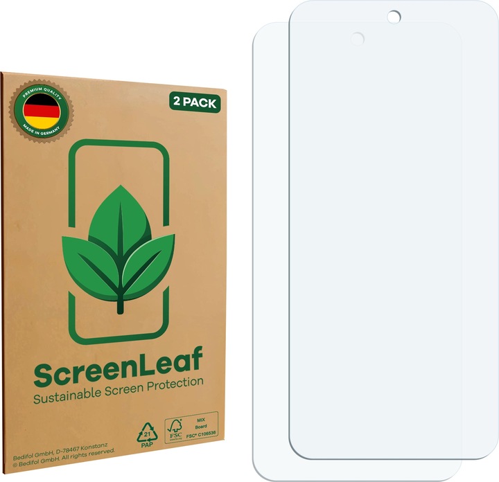Produktbild ScreenLeaf Schutzfolie nachhaltiger Displayschutz Display Schutz Folie Klar Transparent (2 Stück, Xiaomi Redmi K60E 5G)