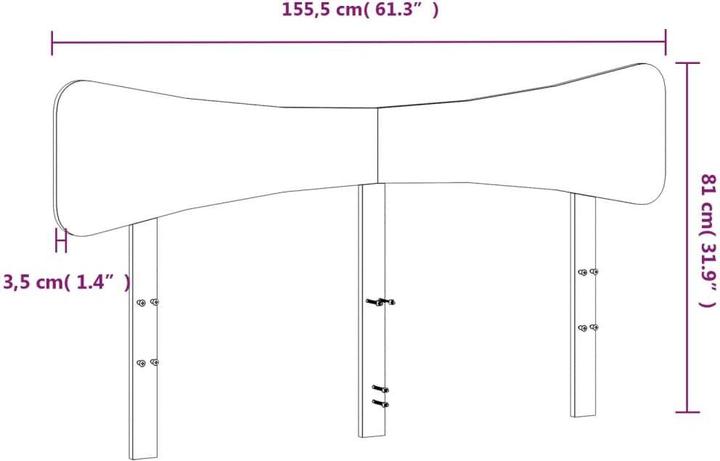 Image du produit vidaXL Kopfteil (155.50 x 3.50 x 81 cm)
