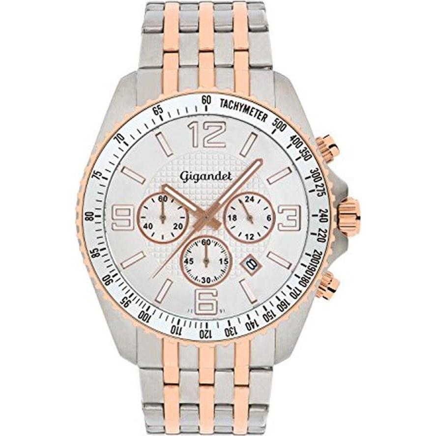 Gigandet, Orologio da polso, Analoge Chronographenuhr mit Tachymeter und 100 m Wasserdichtigkeit, Argento, (Orologio da polso analogico, Cronografo)