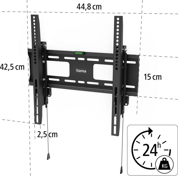 Produktbild Hama TV-Wandhalterung, neigbar, Diebstahlschutz 65 (Wand, 50 kg, 32" - 65")