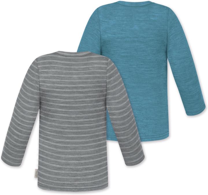 Produktbild Normani 2er Pack Baby Merino Longsleeve „Taupo" - 9473 (62, 68)