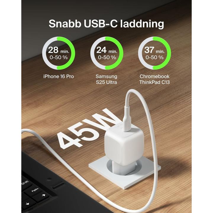 Actual product image Belkin BoostCharge 45 W USB-C with PD, incl. USB-C cable (45 W, 1 portion)