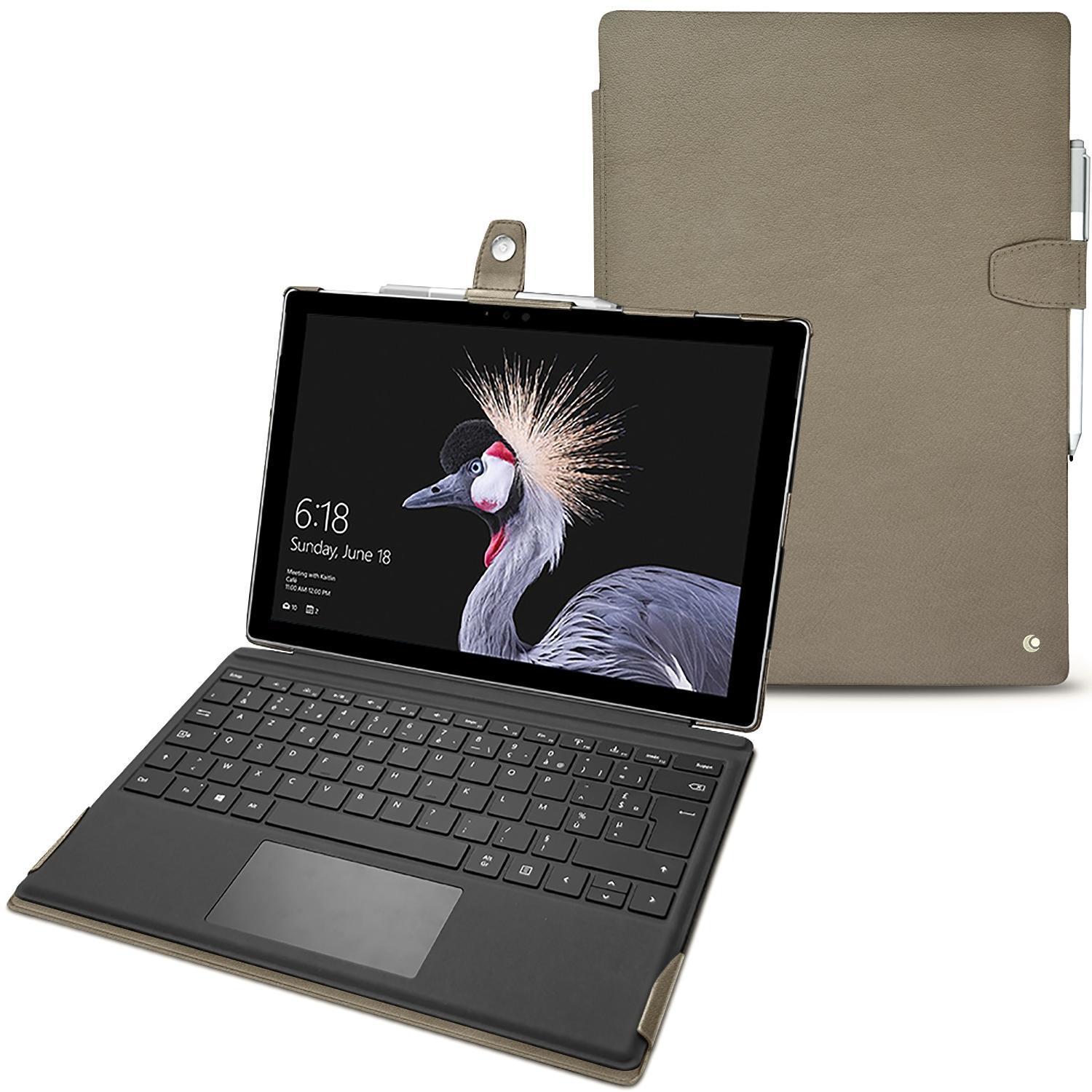 Noreve Lederschutzhülle (Surface Pro (2017)), Tablet Hülle, Beige