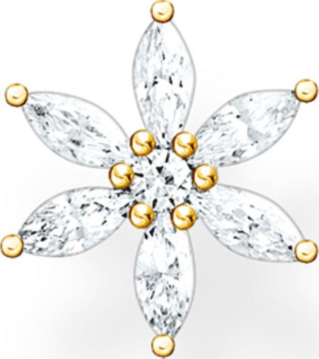 Produktbild Thomas Sabo Einzel Ohrstecker Blume weisse Steine gold (925 Silber)