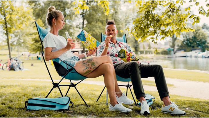 Produktbild Trekony Campingstuhl Hoch Hellblau