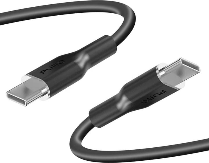 Produktbild Puro ICON Soft Cable – Kabel USB-C do USB-C 1.5 m (Black) (1.50 m, USB 2.0, 60 W)