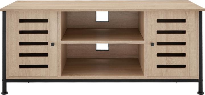 Actual product image tectake TV cabinet Carlow | W110 x D41.5 x H50.5 cm with two cabinets & shelf (41.50 x 41.50 x 50.50 cm)