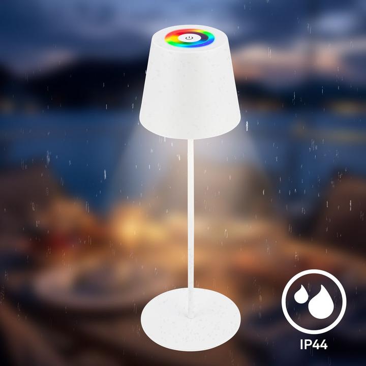 Image du produit Briloner COLORIS Smart Bluetooth RGB/W Lampe de bureau LED rechargeable, Blanc, App (300 lm)