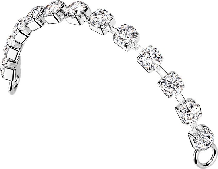 Immagine prodotto Star Piercing Catena di collegamento in argento con cristalli d'argento (Ottone)