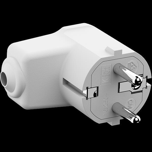 Actual product image Bachmann Protective contact mounting angle plug, white (CEE 7/4, CEE 7/7)