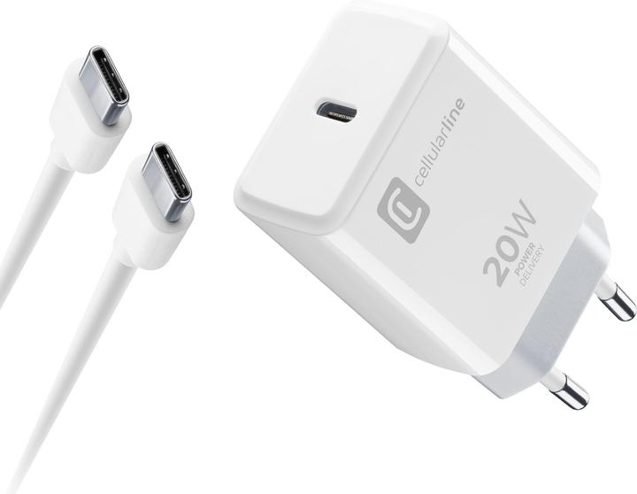 Cellularline USB-C Charger Kit für Apple 20W PD White (20 W)