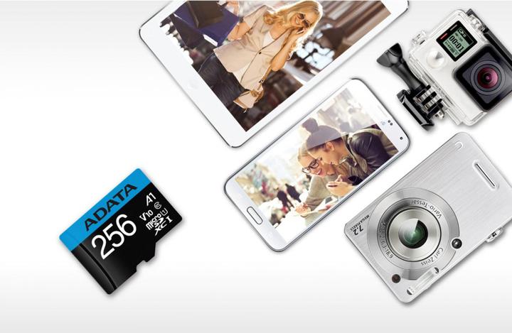 Image du produit Adata Carte mémoire flash Premier (adaptateur microSDXC vers SD inclus) (256 Go, microSDXC, U1, UHS-I)