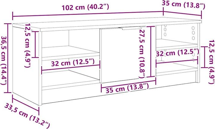 Actual product image vidaXL TV-Schränk (35 x 102 x 36.50 cm)