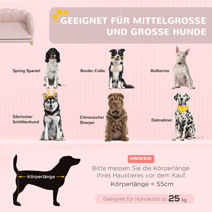 Produktbild PawHut Hundesofa Polyester, Schaumstoff Rosa (Hund)