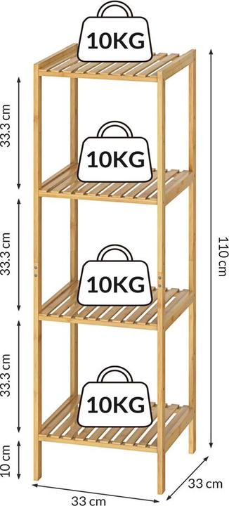 Immagine prodotto Casaria Scaffalatura verticale (110 x 33 x 33 cm)