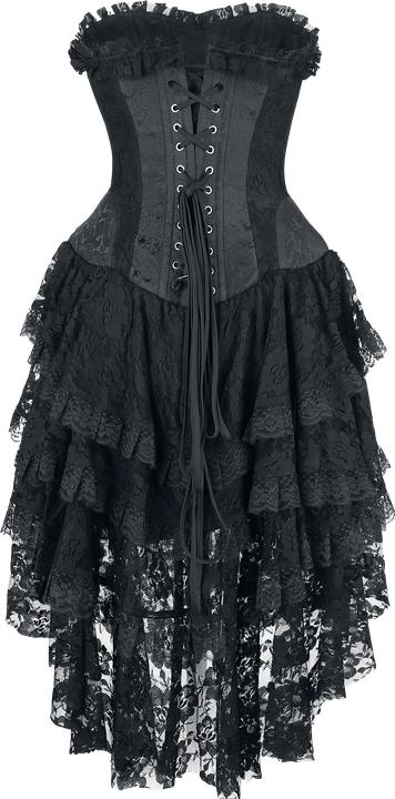Image du produit Gothicana by EMP Aufwendiges Gothic Kleid mit Korsage und Vokuhila Rock (M)