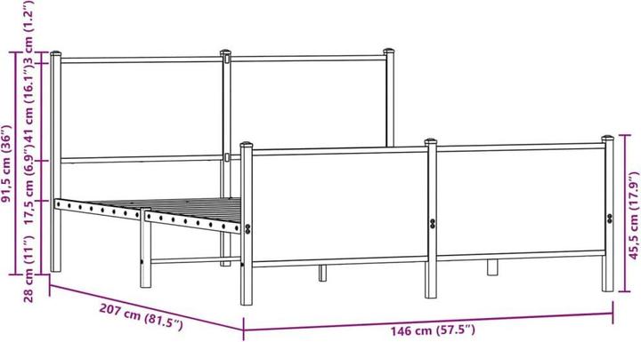 Image du produit vidaXL Bettgestell (140 x 200 cm)