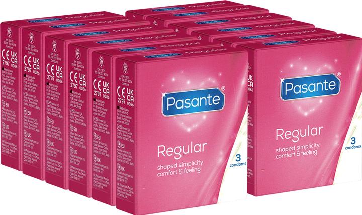 Actual product image Pasante Regular" (value pack!) 12x3 anatomical condoms with extra large head part (36 pcs.)