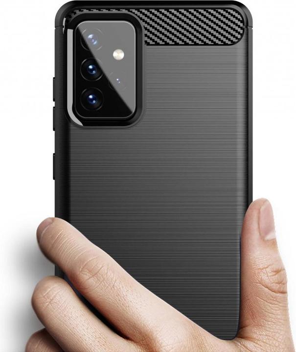 Produktbild Screenguard Samsung Galaxy A72 Hülle Carbon Brushed Soft TPU (Samsung Galaxy A72)