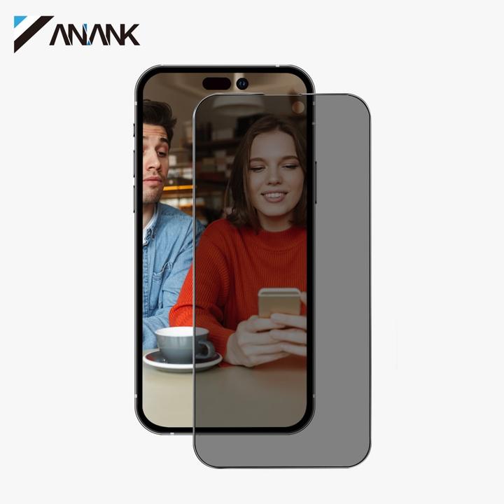 Actual product image Anank 2.5D Transparent Privacy (Korean LG Privacy Glue) armoured glass for iPhone 16 (1 Piece, Apple iPhone 16)