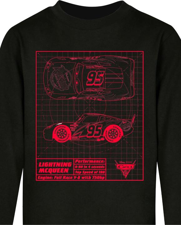 Produktbild Absolute Cult Kids Cars - Lightning McQueen Blueprint Longsleeve - 134729 (110, 116)