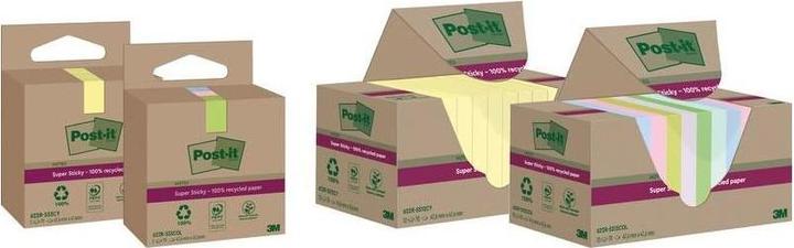 Produktbild Post-it Super Sticky Haftnotizen Recycling Sparbox (127 x 127 mm)