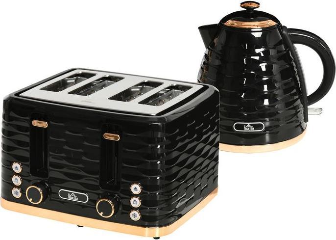 Swisshandel24 2-in-1 Toaster und Wasserkocher Set, 7 Bräunungsstufen, Auftau- und Aufwärmfunktion, Grau (1.70 l)