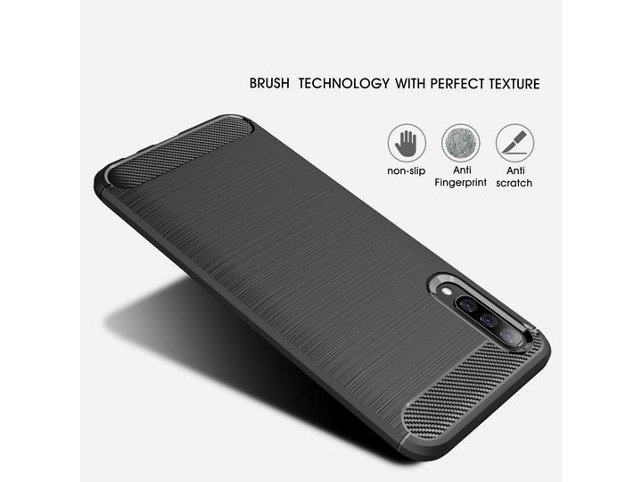 Produktbild Screenguard Samsung Galaxy A30s Hülle Carbon Brushed Soft TPU (Samsung Galaxy A30s)