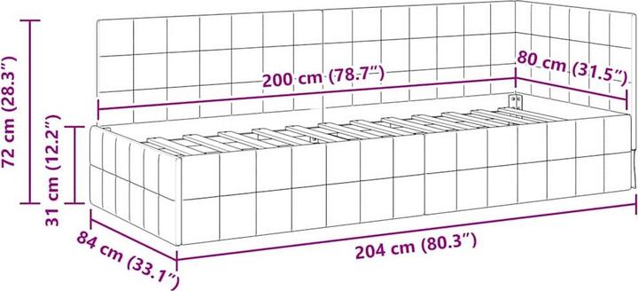 Image du produit vidaXL Eckbett (80 x 200 cm)