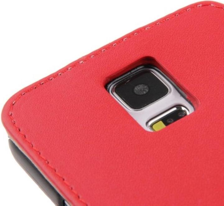 Produktbild König Design Flip Handy Tasche Case für Handy Samsung Galaxy S5 / S5 Neo Rot (Samsung Galaxy S5, Samsung Galaxy S5 Neo)